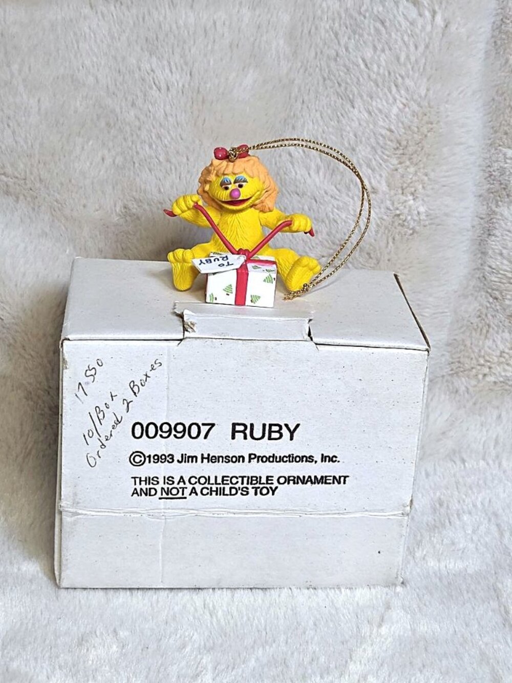 Vintage 1993 Grolier Christmas on Sesame Street “Ruby” Ornament Jim Henson